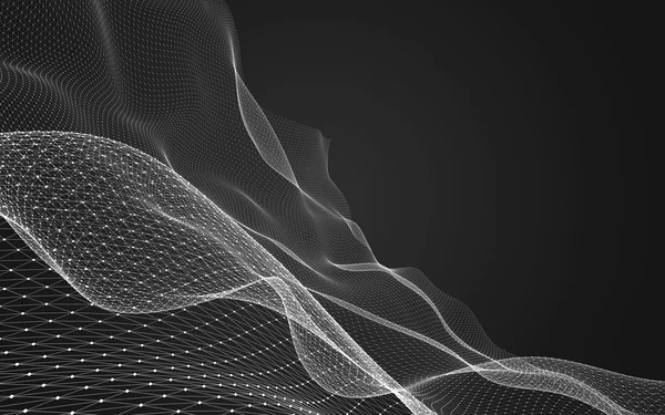 Çokgen alanı düşük Poli koyu arka plan, 3d render