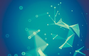 Çokgen alanı düşük Poli koyu arka plan, 3d render