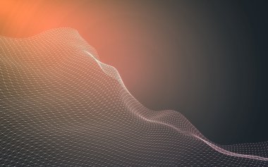 Çokgen alanı düşük Poli koyu arka plan, 3d render