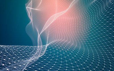 Çokgen alanı düşük Poli koyu arka plan, 3d render