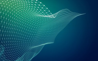 Çokgen alanı düşük Poli koyu arka plan, 3d render