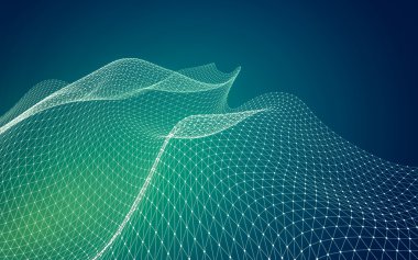 Çokgen alanı düşük Poli koyu arka plan, 3d render