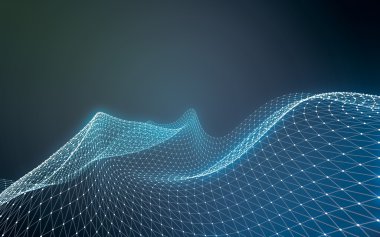 Çokgen alanı düşük Poli koyu arka plan, 3d render