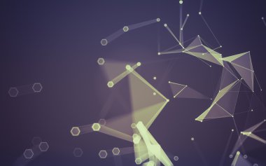 Çokgen alanı düşük Poli koyu arka plan, 3d render