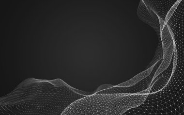 Çokgen alanı düşük Poli koyu arka plan, 3d render