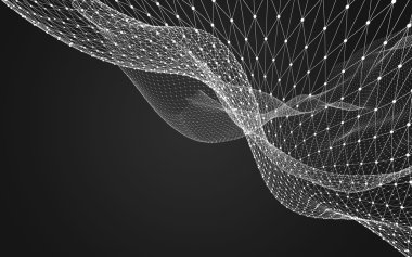 Çokgen alanı düşük Poli koyu arka plan, 3d render