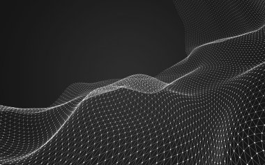 Çokgen alanı düşük Poli koyu arka plan, 3d render