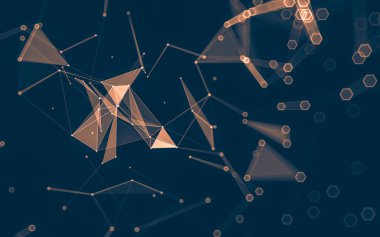 Çokgen alanı düşük Poli koyu arka plan, 3d render