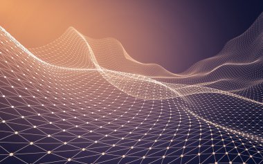 Çokgen alanı düşük Poli koyu arka plan, 3d render