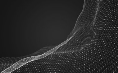 Çokgen alanı düşük Poli koyu arka plan, 3d render