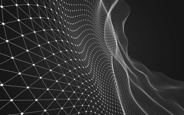 Çokgen alanı düşük Poli koyu arka plan, 3d render