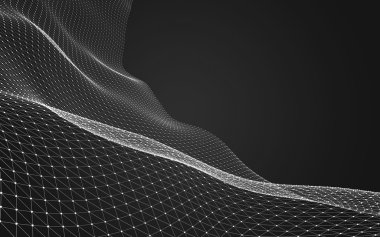 Çokgen alanı düşük Poli koyu arka plan, 3d render