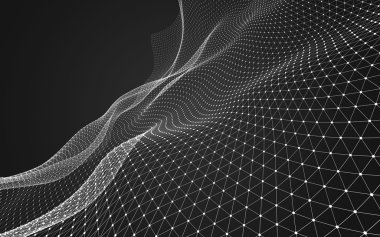 Çokgen alanı düşük Poli koyu arka plan, 3d render