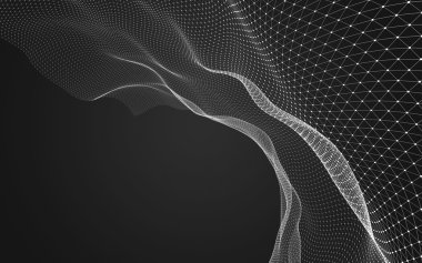 Çokgen alanı düşük Poli koyu arka plan, 3d render