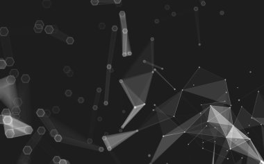 Çokgen alanı düşük Poli koyu arka plan, 3d render