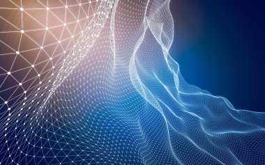 Çokgen alanı düşük Poli koyu arka plan, 3d render