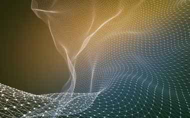 Çokgen alanı düşük Poli koyu arka plan, 3d render