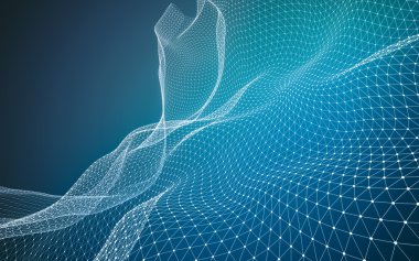 Çokgen alanı düşük Poli koyu arka plan, 3d render