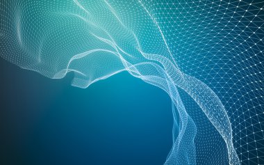 Çokgen alanı düşük Poli koyu arka plan, 3d render