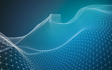 Çokgen alanı düşük Poli koyu arka plan, 3d render