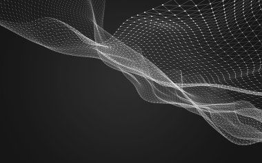 Çokgen alanı düşük Poli koyu arka plan, 3d render