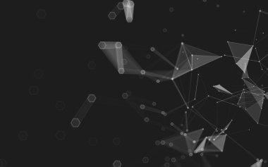 Çokgen alanı düşük Poli koyu arka plan, 3d render