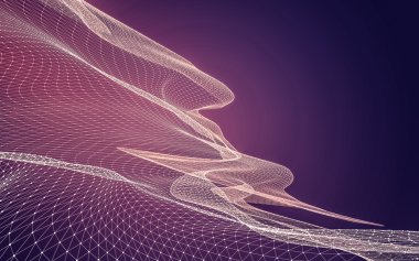 Çokgen alanı düşük Poli koyu arka plan, 3d render