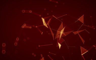 Çokgen alanı düşük Poli koyu arka plan, 3d render