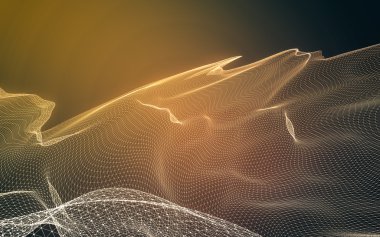 Çokgen alanı düşük Poli koyu arka plan, 3d render