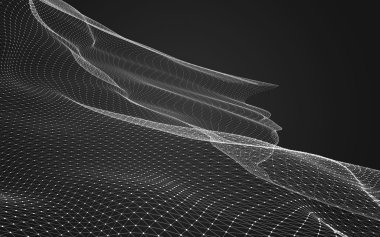 Çokgen alanı düşük Poli koyu arka plan, 3d render