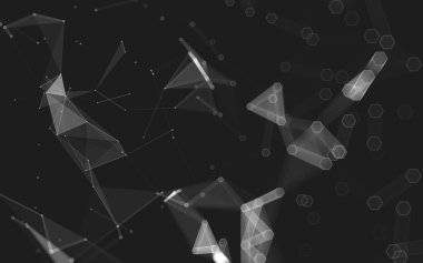 Çokgen alanı düşük Poli koyu arka plan, 3d render