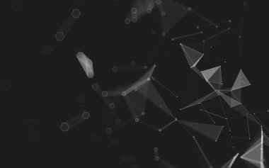 Çokgen alanı düşük Poli koyu arka plan, 3d render