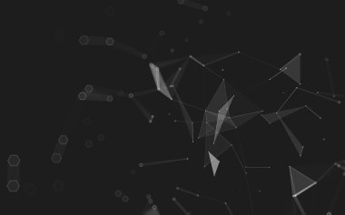 Çokgen alanı düşük Poli koyu arka plan, 3d render