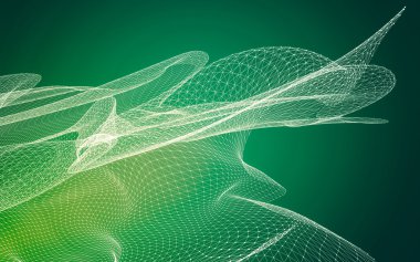 Çokgen alanı düşük Poli koyu arka plan, 3d render