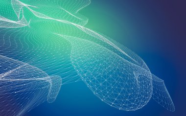 Çokgen alanı düşük Poli koyu arka plan, 3d render