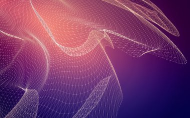 Çokgen alanı düşük Poli koyu arka plan, 3d render