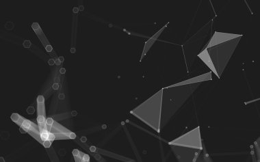 Çokgen alanı düşük Poli koyu arka plan, 3d render