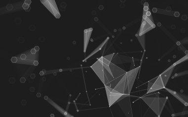 Çokgen alanı düşük Poli koyu arka plan, 3d render