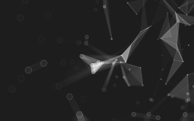 Çokgen alanı düşük Poli koyu arka plan, 3d render