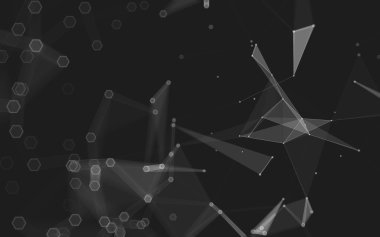 Çokgen alanı düşük Poli koyu arka plan, 3d render