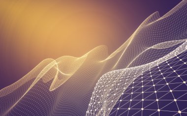 Çokgen alanı düşük Poli koyu arka plan, 3d render