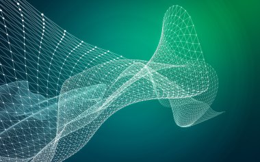 Çokgen alanı düşük Poli koyu arka plan, 3d render