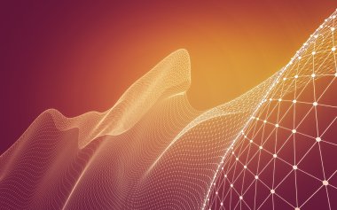 Çokgen alanı düşük Poli koyu arka plan, 3d render