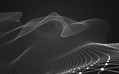 Çokgen alanı düşük Poli koyu arka plan, 3d render