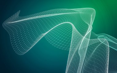 Çokgen alanı düşük Poli koyu arka plan, 3d render