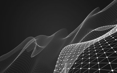 Çokgen alanı düşük Poli koyu arka plan, 3d render