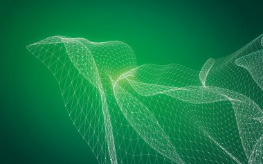 Çokgen alanı düşük Poli koyu arka plan, 3d render