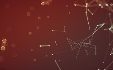 Çokgen alanı düşük Poli koyu arka plan, 3d render