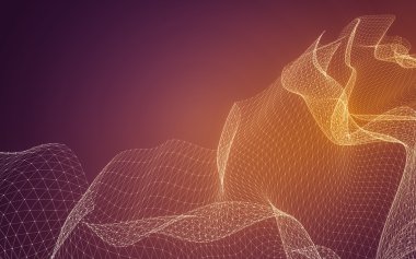 Çokgen alanı düşük Poli koyu arka plan, 3d render