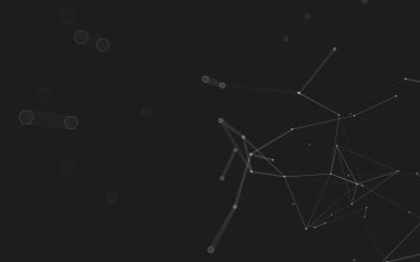 Çokgen alanı düşük Poli koyu arka plan, 3d render